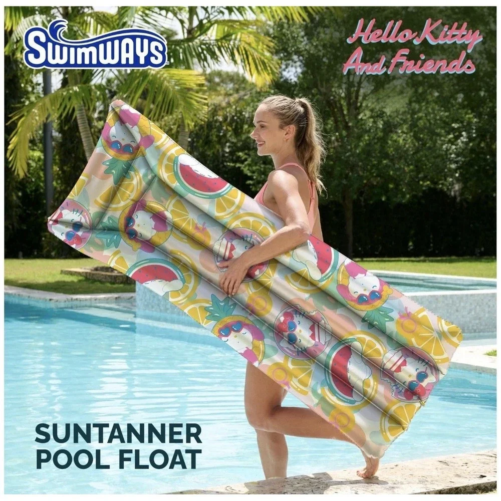 Hello Kitty Suntanner Pool Float, Inflatable Pool Floats & Kids Pool Toys, Sw...